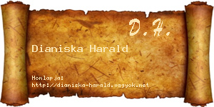 Dianiska Harald névjegykártya
